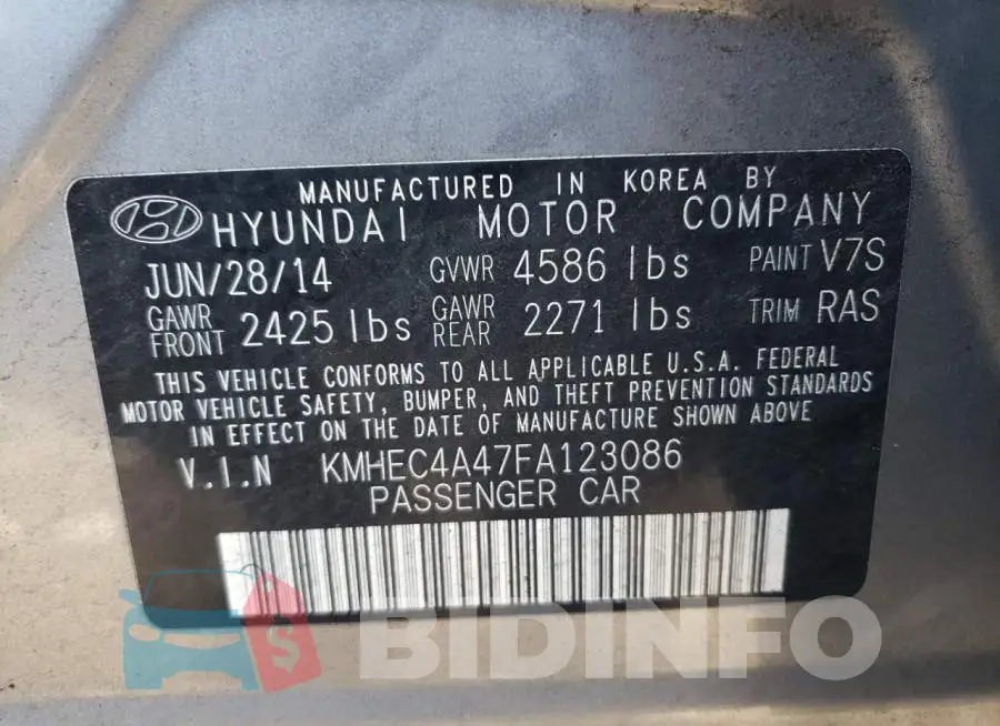 KMHEC4A47FA123086 Photo# 13