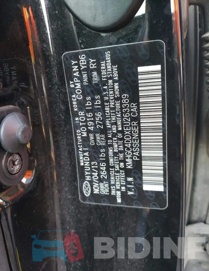 KMHGC4DDXEU263389 Photo# 12