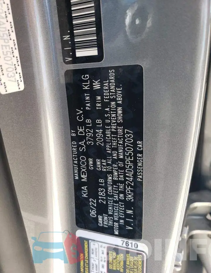 3KPF24AD5PE507037 Photo# 12