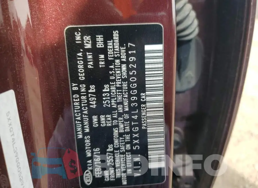 5XXGT4L39GG052917 Photo# 12