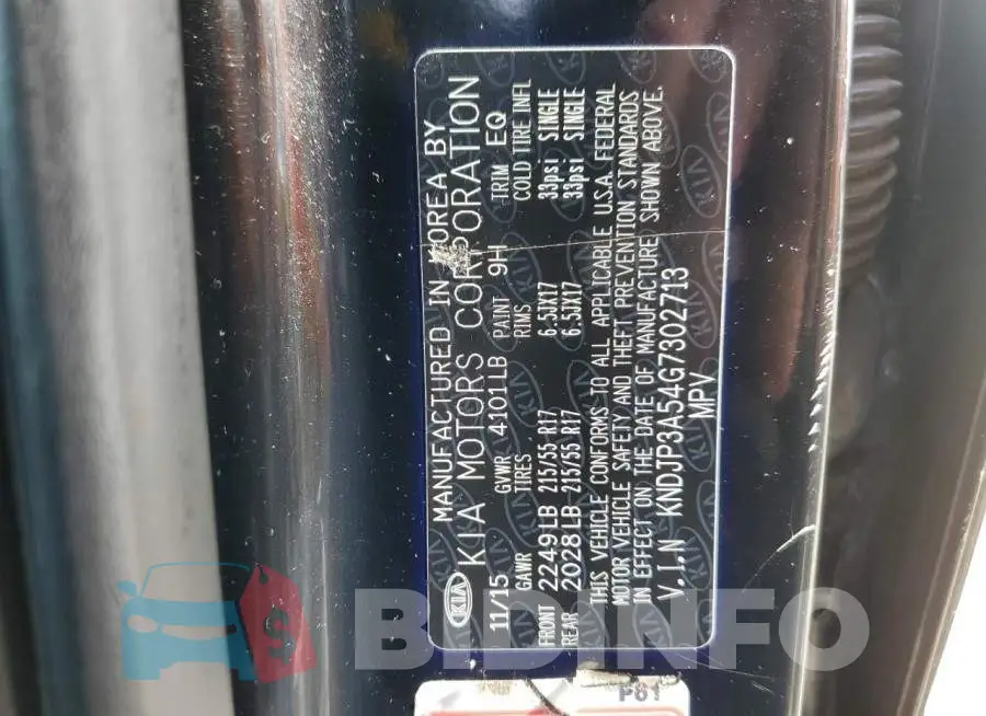 KNDJP3A54G7302713 Photo# 12