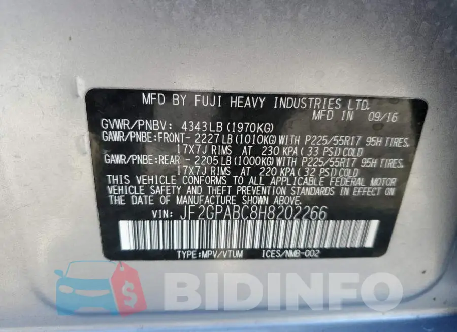 JF2GPABC8H8202266 Photo# 12