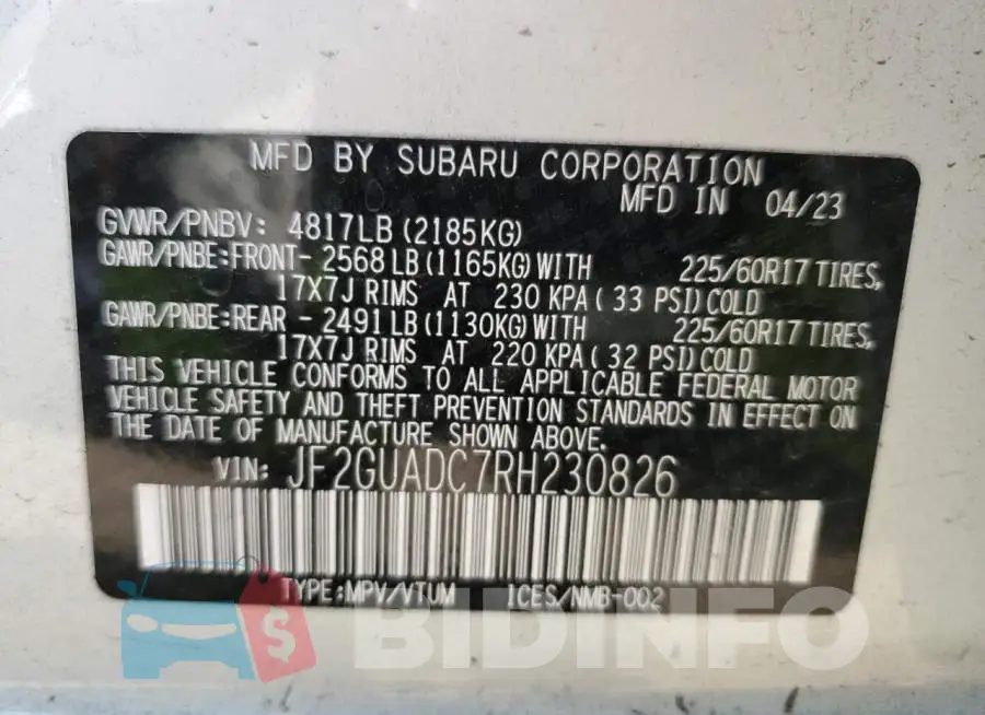 JF2GUADC7RH230826 Photo# 12