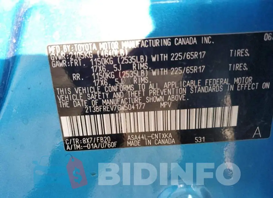 2T3BFREV7GW504177 Photo# 13