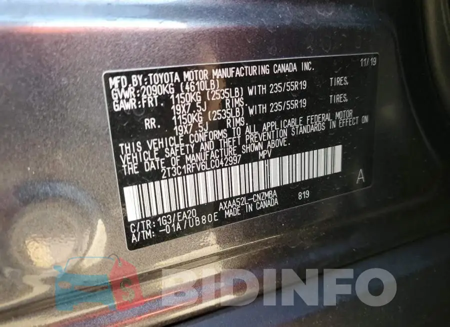 2T3C1RFV6LC042997 Photo# 13