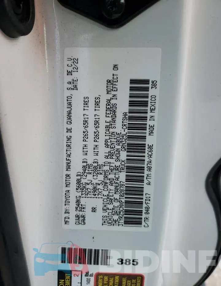 3TYRZ5CNXPT028787 Photo# 12