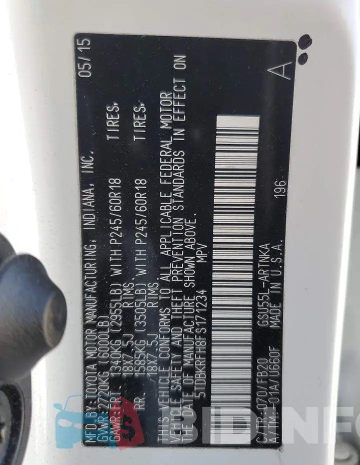 5TDBKRFH8FS171234 Photo# 13