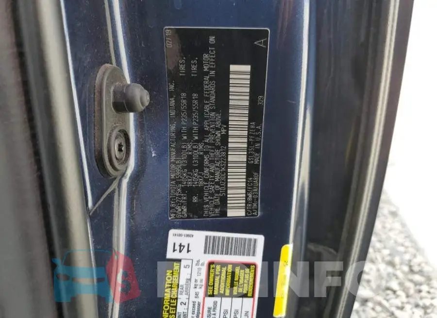 5TDJZ3DC1KS223812 Photo# 12