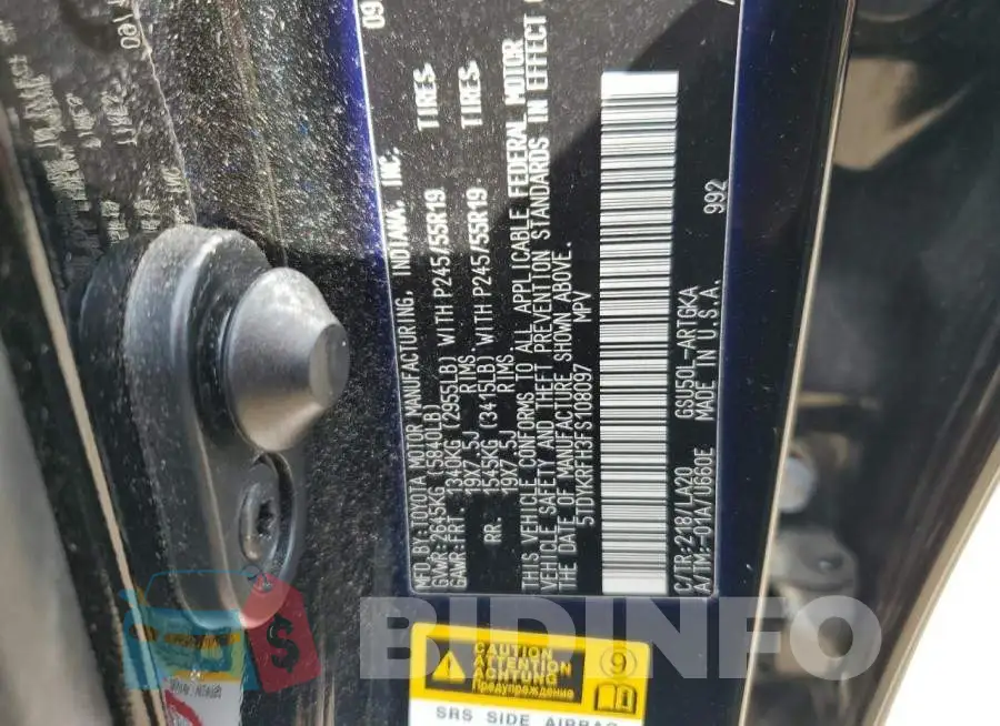 5TDYKRFH3FS108097 Photo# 13