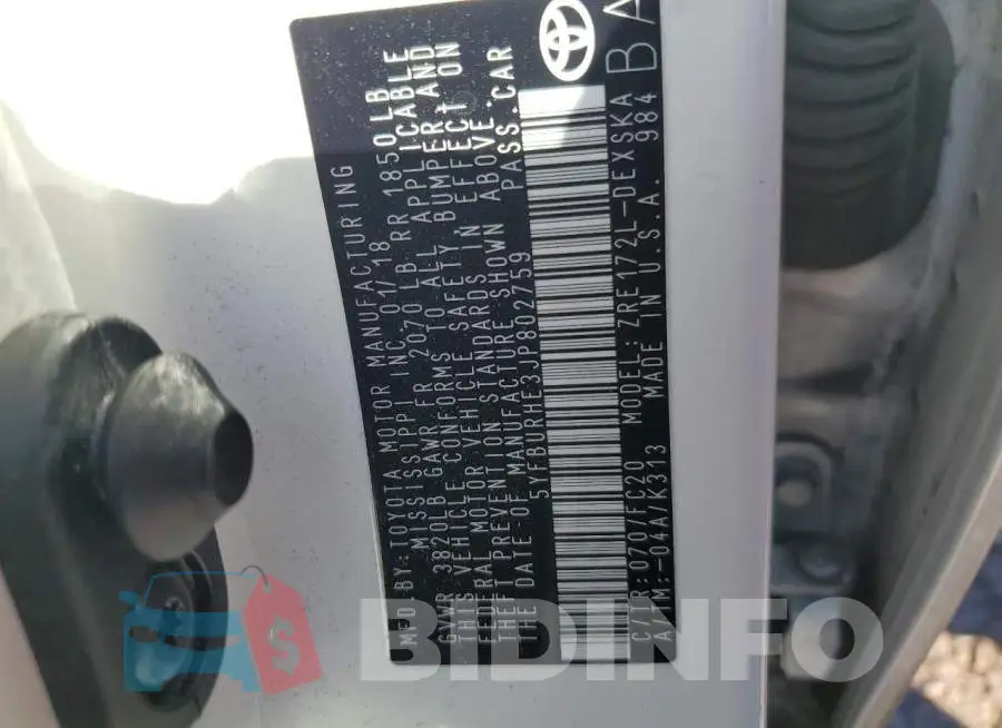 5YFBURHE3JP802759 Photo# 12