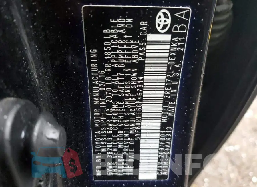 5YFBURHE6GP467814 Photo# 12