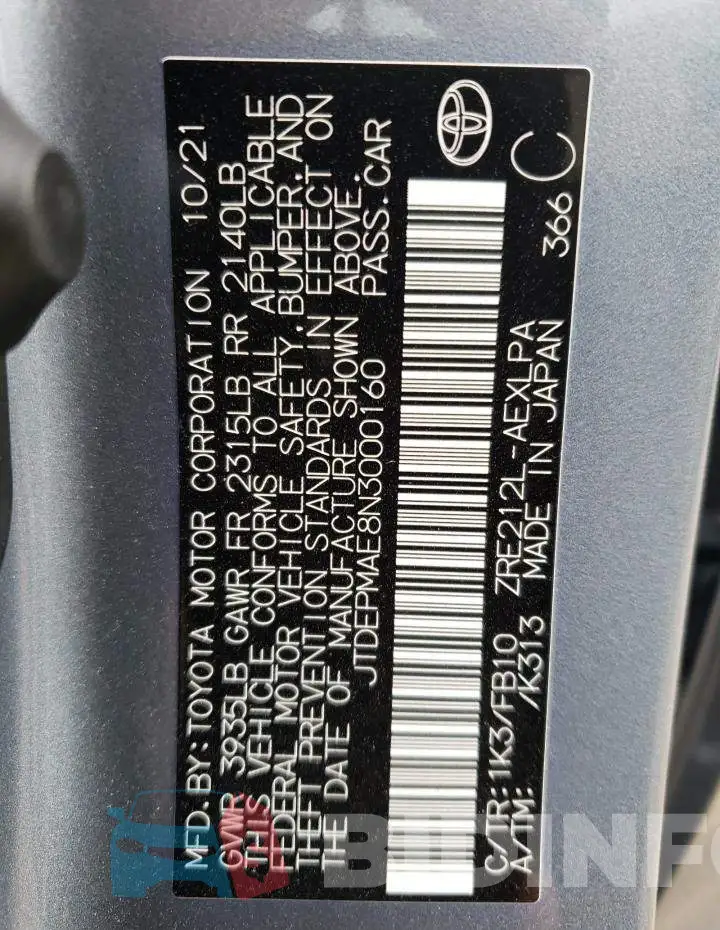 JTDEPMAE8N3000160 Photo# 12