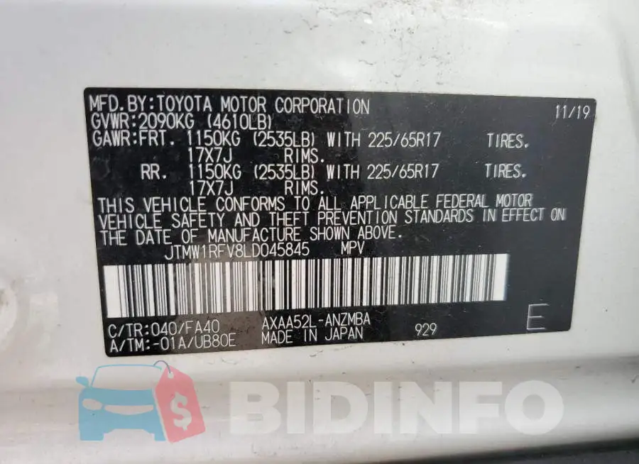 JTMW1RFV8LD045845 Photo# 13