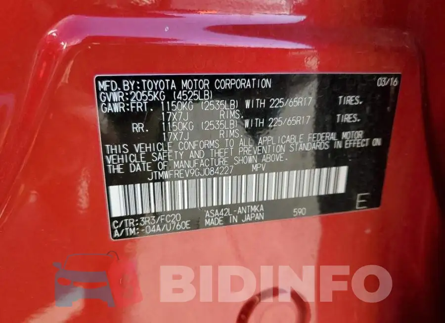 JTMWFREV9GJ084227 Photo# 13