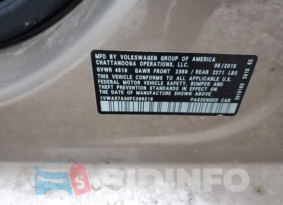 1VWAS7A30FC096216 Photo# 12