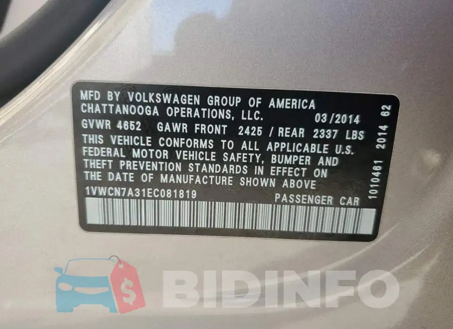 1VWCN7A31EC081819 Photo# 12