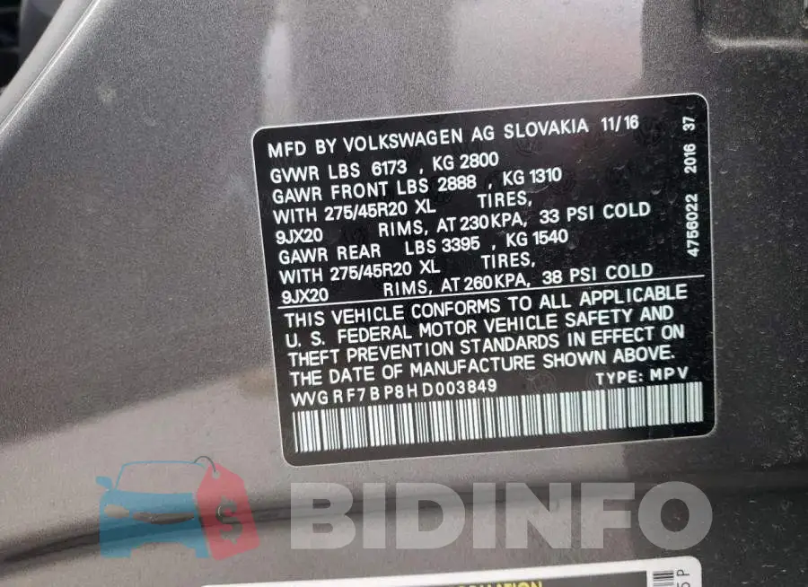 WVGRF7BP8HD003849 Photo# 13
