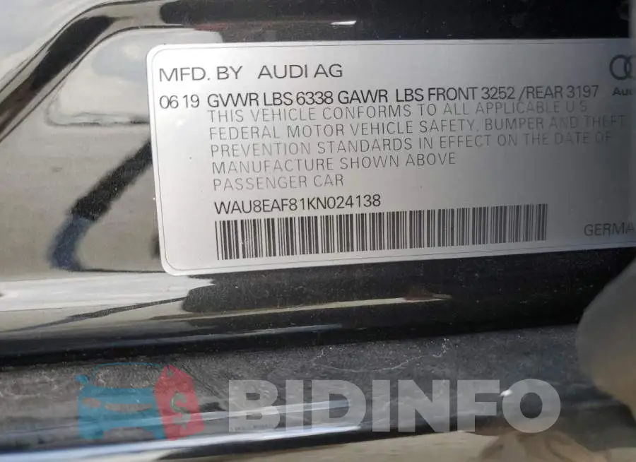 WAU8EAF81KN024138 Photo# 12