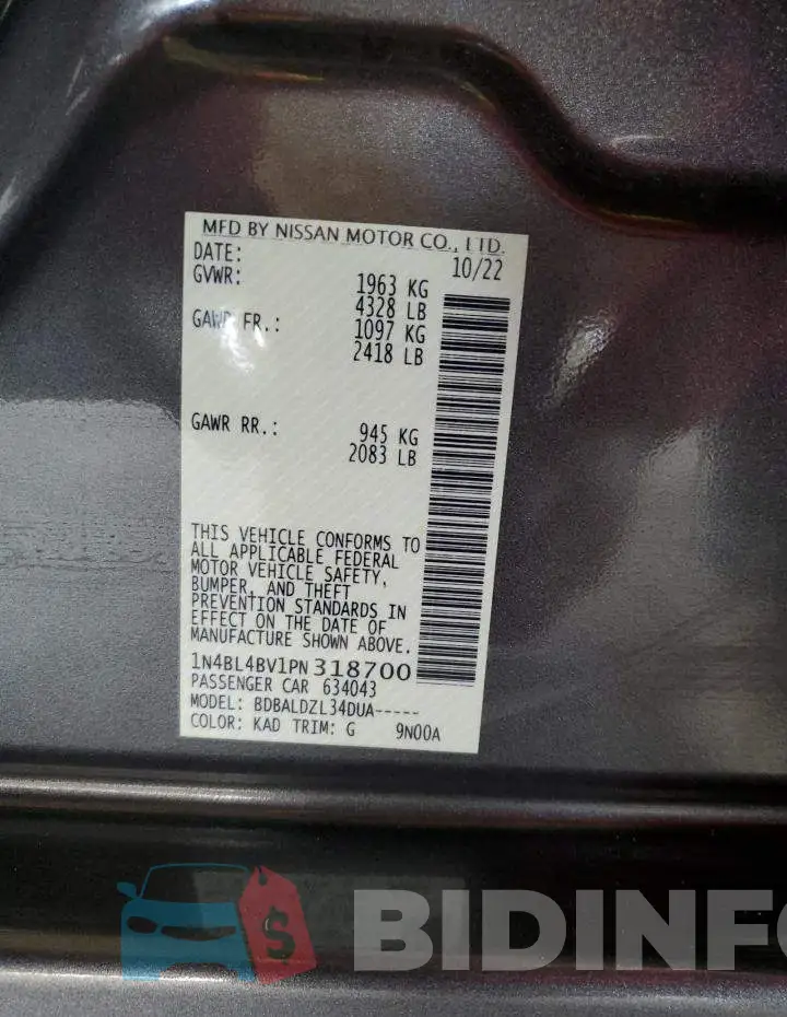 1N4BL4BV1PN318700 Photo# 12