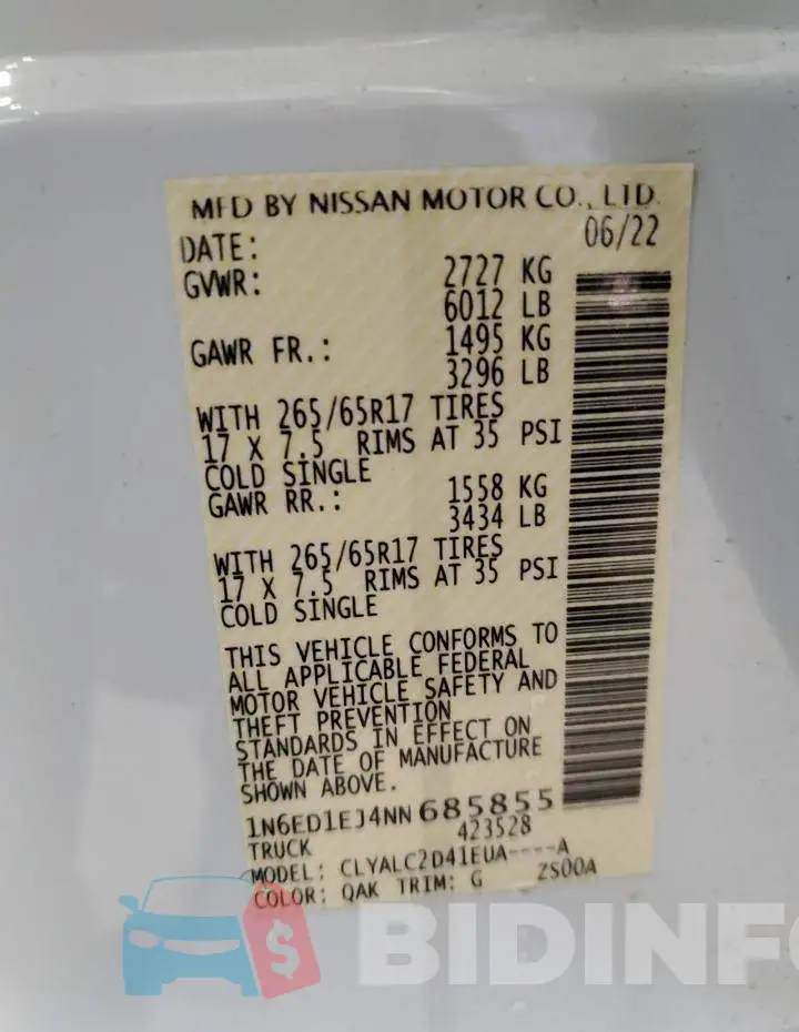 1N6ED1EJ4NN685855 Photo# 12