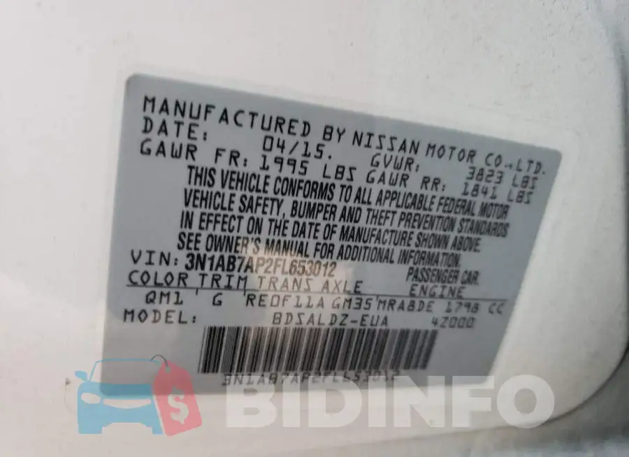3N1AB7AP2FL653012 Photo# 13