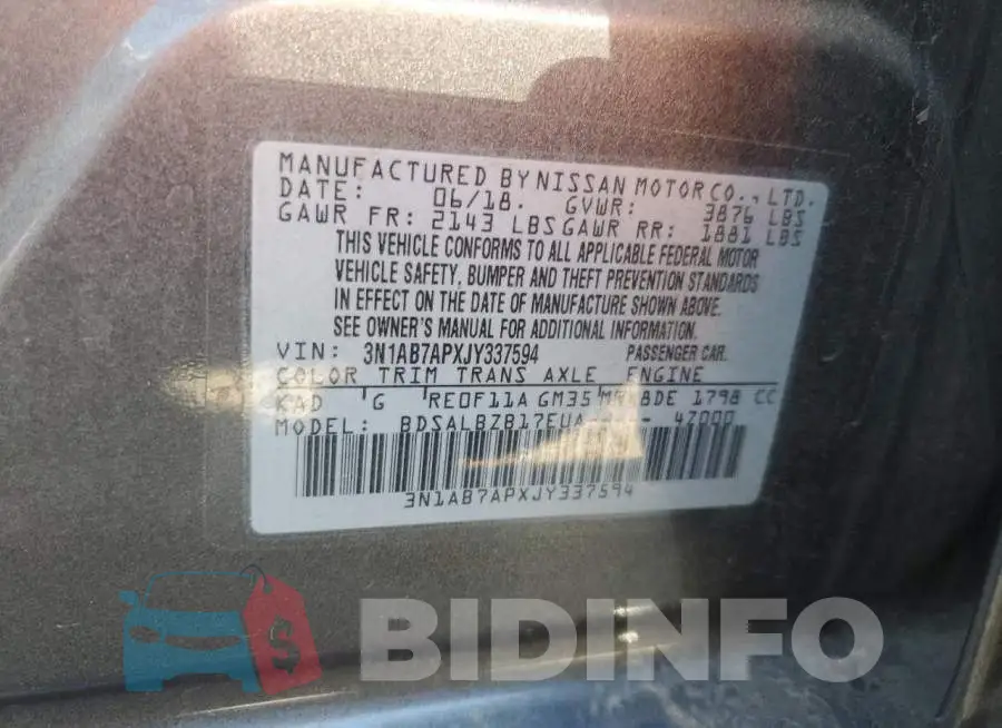 3N1AB7APXJY337594 Photo# 13