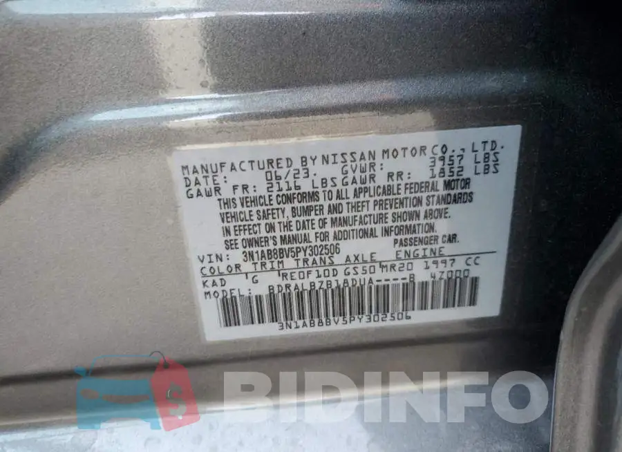 3N1AB8BV5PY302506 Photo# 12