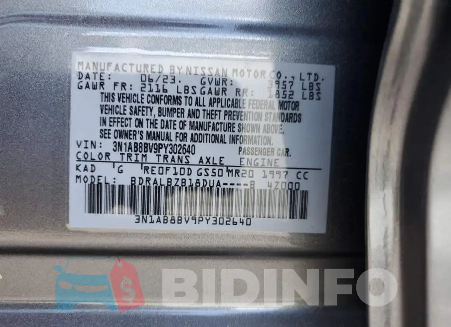 3N1AB8BV9PY302640 Photo# 12