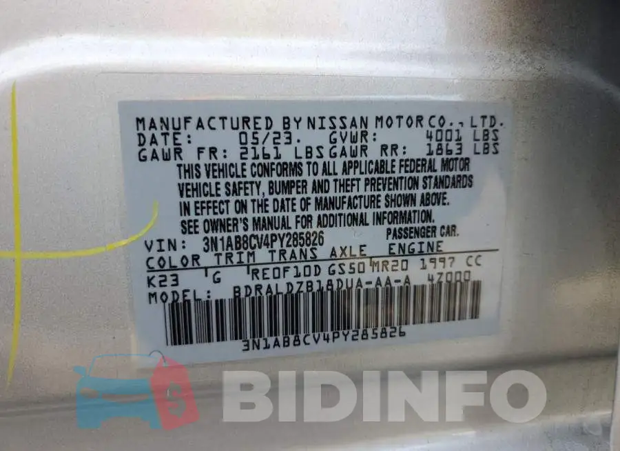 3N1AB8CV4PY285826 Photo# 12