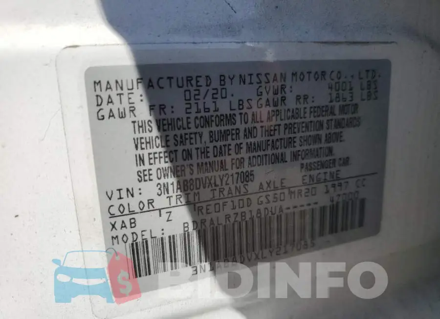 3N1AB8DVXLY217085 Photo# 13