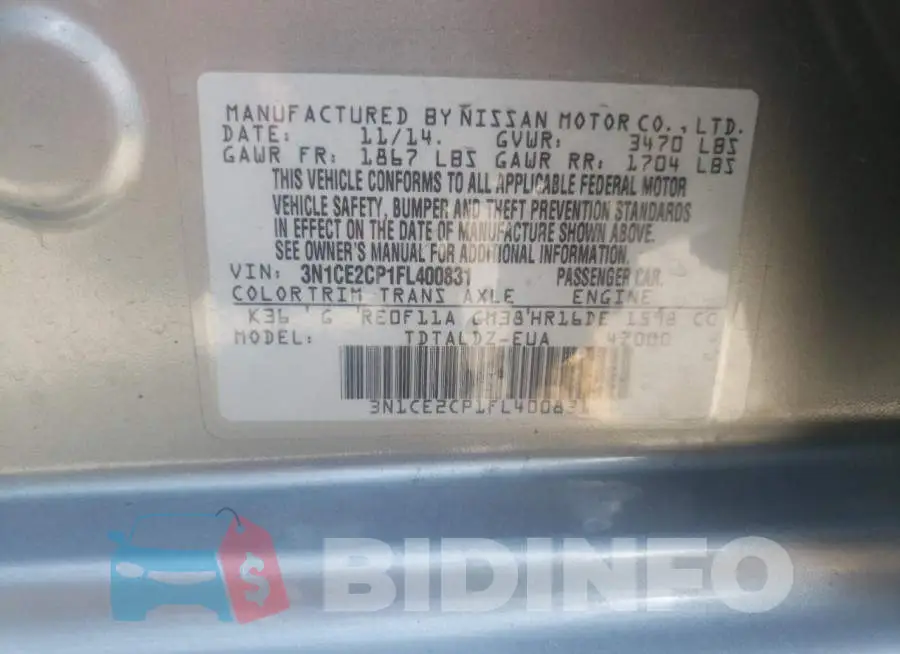 3N1CE2CP1FL400831 Photo# 12