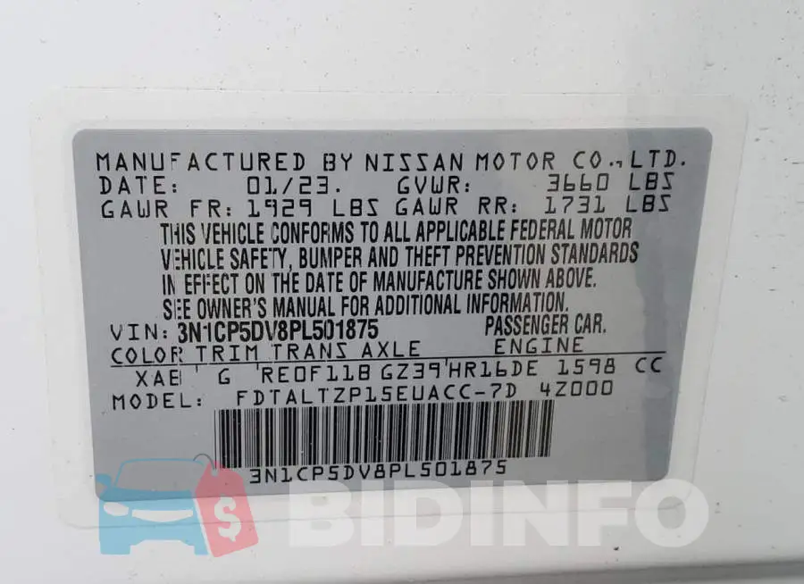 3N1CP5DV8PL501875 Photo# 13