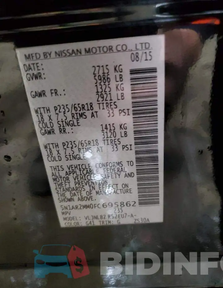5N1AR2MM0FC695862 Photo# 14