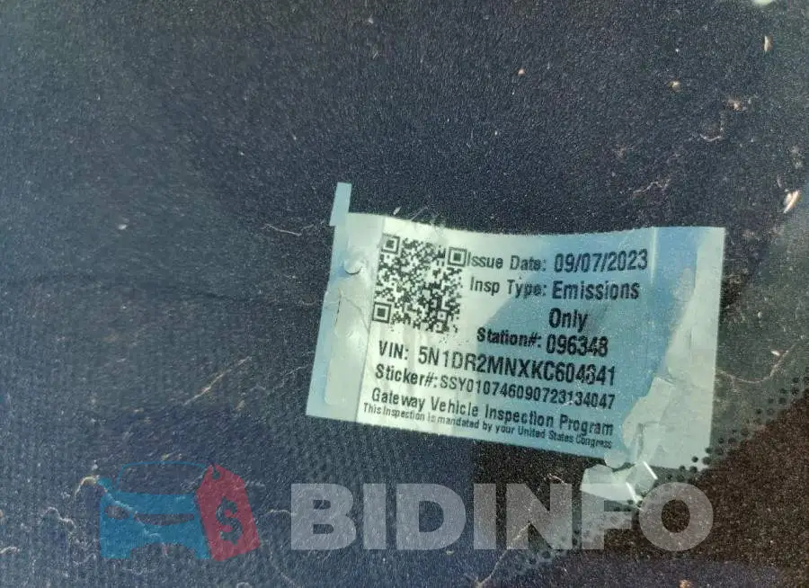 5N1DR2MNXKC604841 Photo# 12