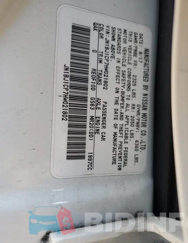 JN1BJ1CP7HW021802 Photo# 13