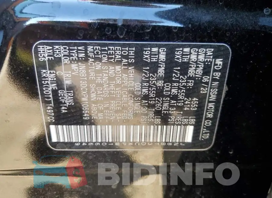 JN8BT3DCXPW106649 Photo# 13