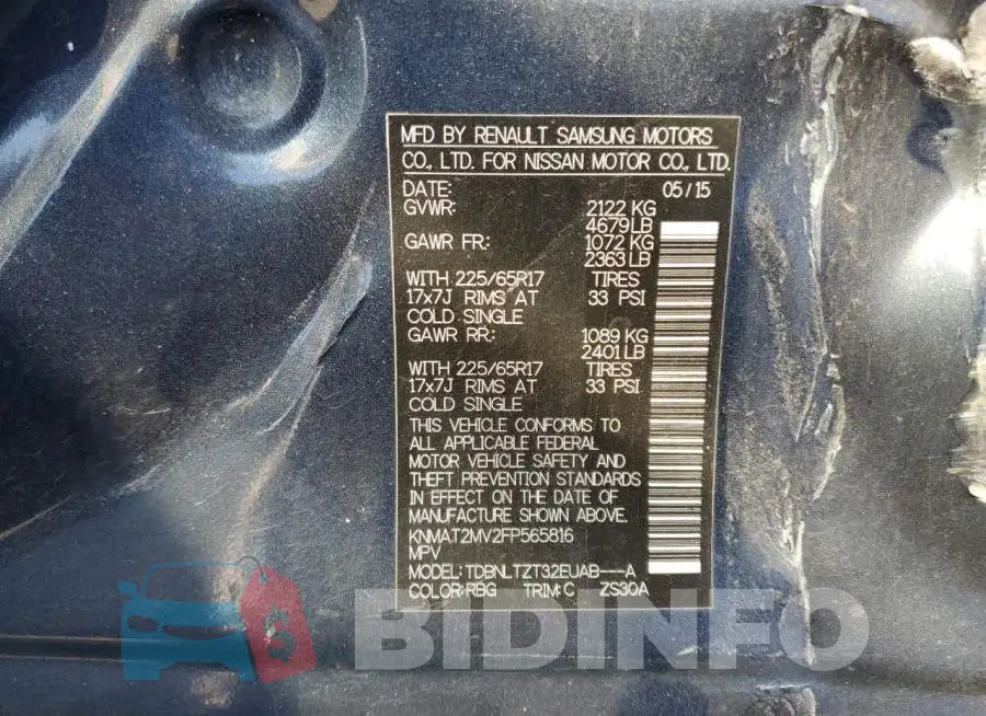 KNMAT2MV2FP565816 Photo# 12