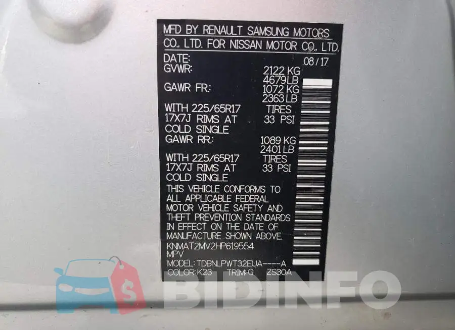 KNMAT2MV2HP619554 Photo# 12