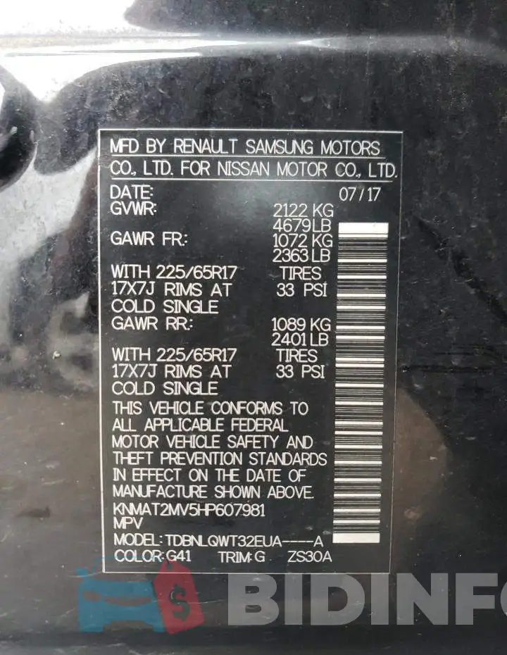 KNMAT2MV5HP607981 Photo# 13