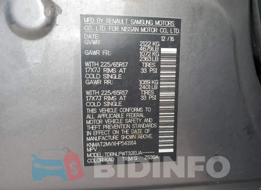 KNMAT2MVXHP541914 Photo# 13