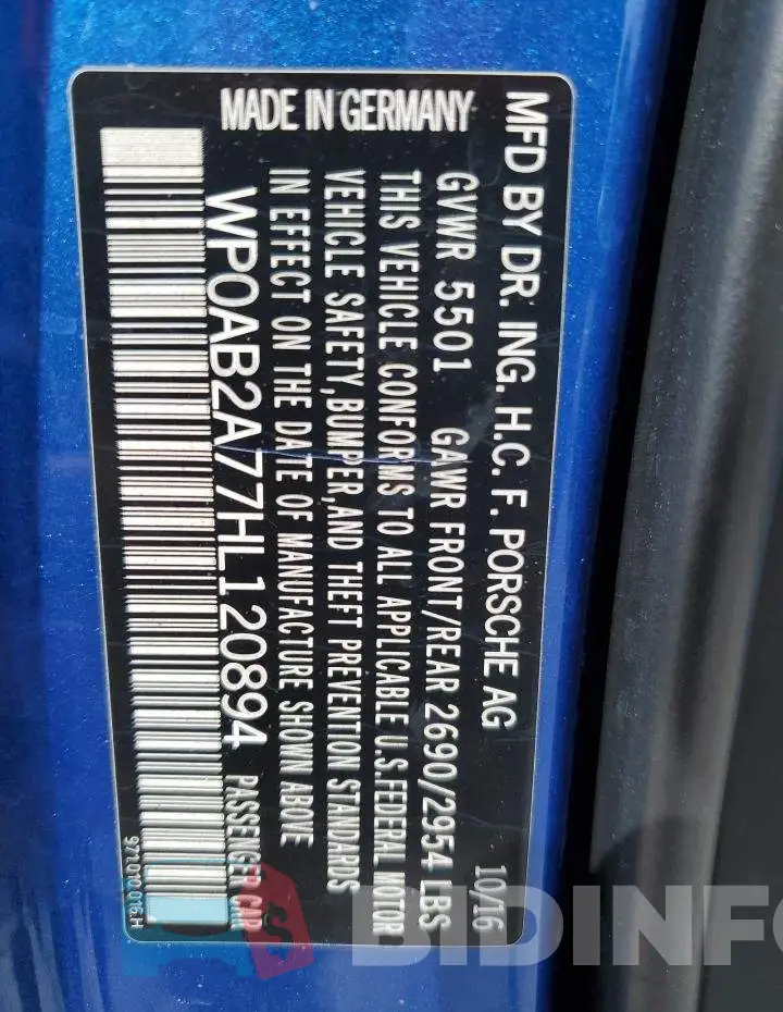 WP0AB2A77HL120894 Photo# 13