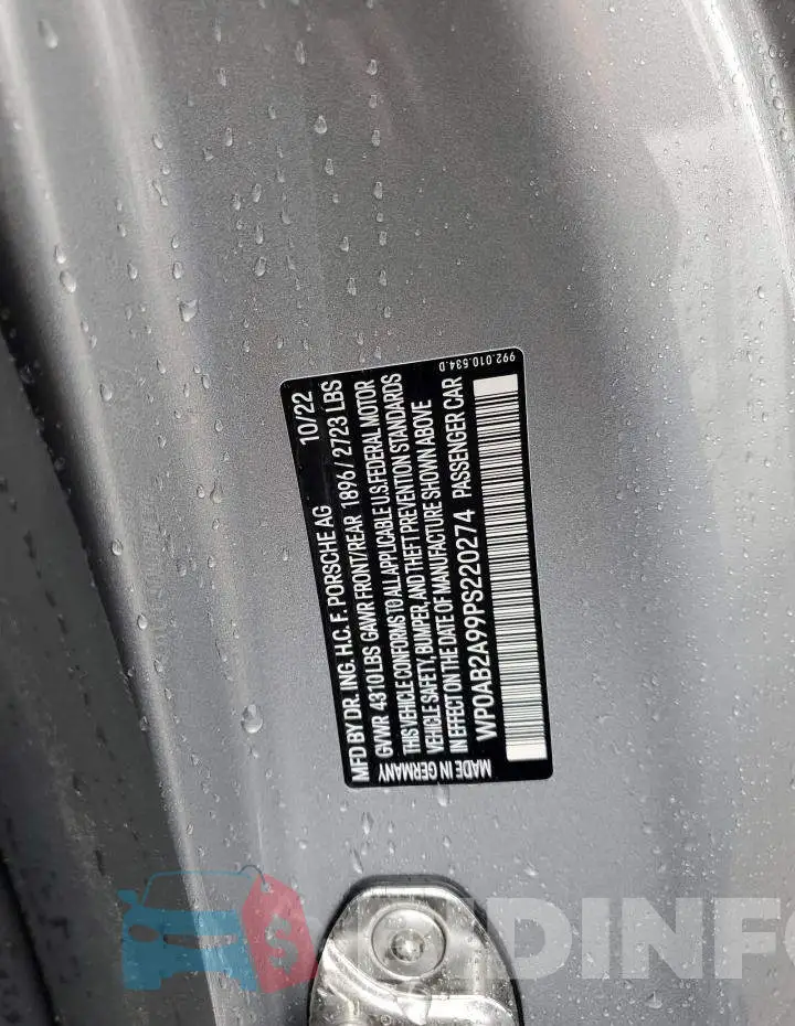 WP0AB2A99PS220274 Photo# 13