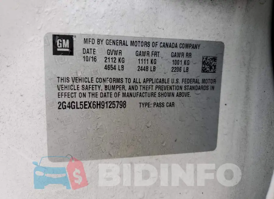 2G4GL5EX6H9125798 Photo# 12