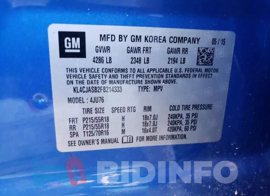KL4CJASB2FB214333 Photo# 13
