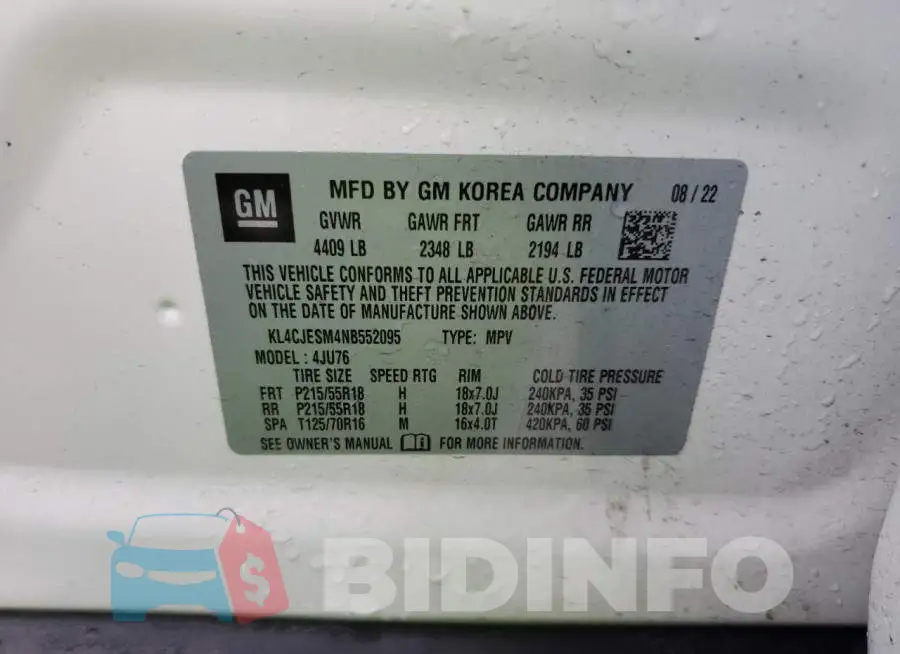 KL4CJESM4NB552095 Photo# 12