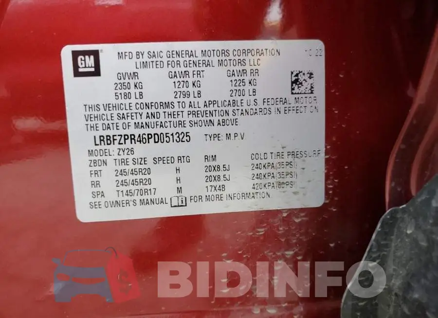 LRBFZPR46PD051325 Photo# 13