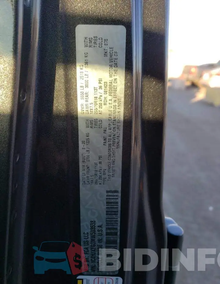 1C4HJXEG3MW503538 Photo# 13