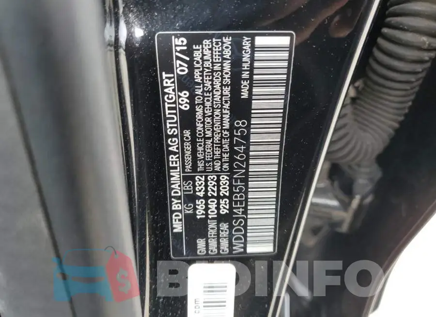 WDDSJ4EB5FN264758 Photo# 12