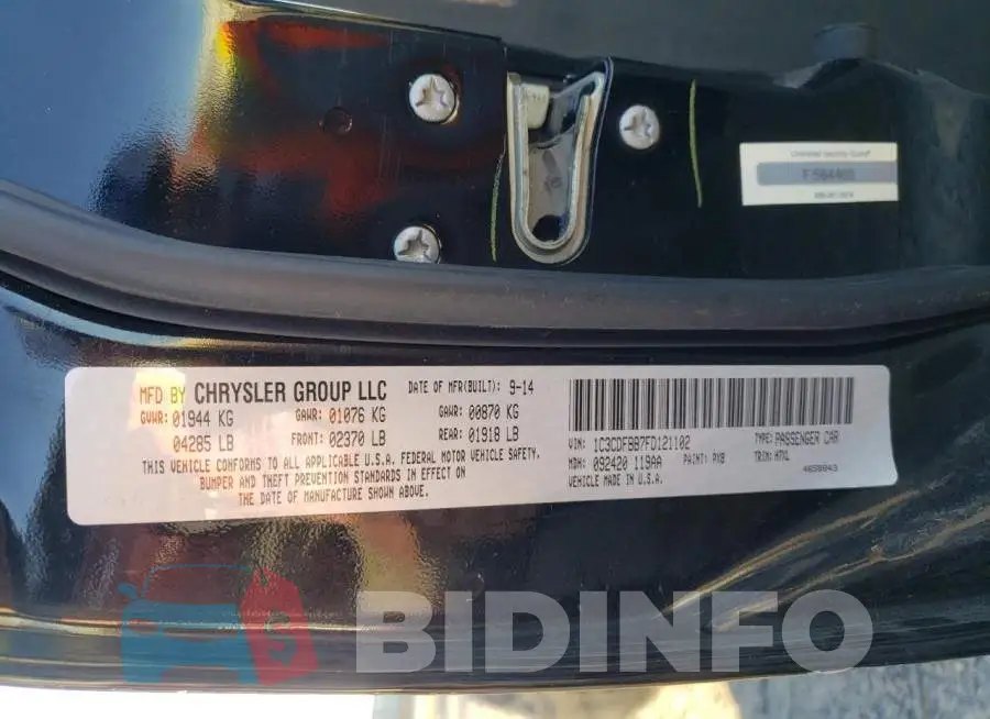 1C3CDFBB7FD121102 Photo# 12