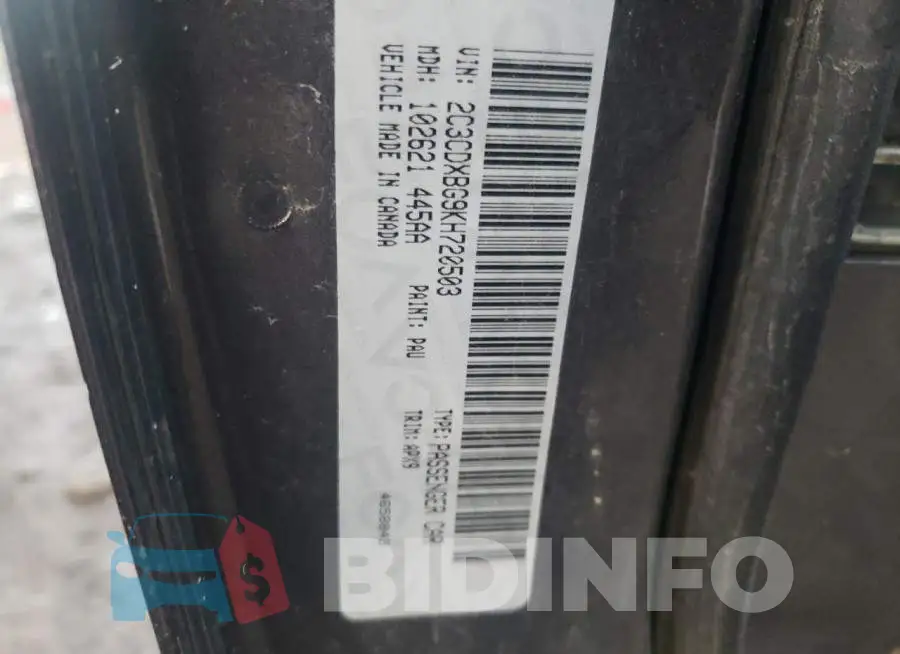 2C3CDXBG9KH720503 Photo# 12